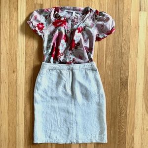 Charter Club Linen straight pencil skirt, lined w/front & back pockets. Size 4